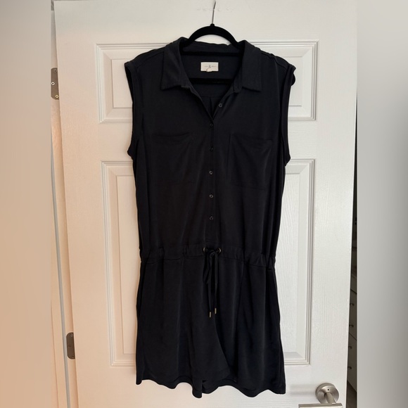 Lou & Grey Pants - Lou & Grey Sandwashed Utility Romper - gray/black - large